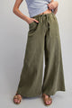 Waist Tie Wide Leg Pants in Dry Herb (REG)