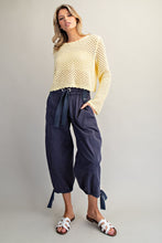 Tie Cuff Cargo Pants in Navy (REG)