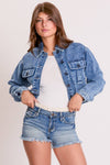 Cropped Trucker Denim Jacket (REG)