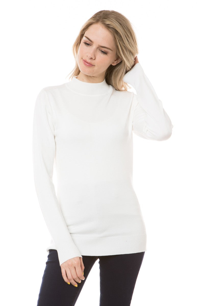 Cielo Mock Neck Sweater in Ivory (REG)