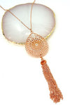 The Rose Gold Tassel Pendant Necklace