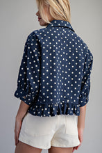 Playful Polka Dot Button Top in Navy (REG)