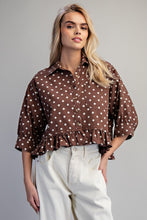 Playful Polka Dot Button Top in Coco (REG)