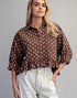 Playful Polka Dot Button Top in Coco (REG)