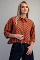 Playful Polka Dot Button Top in Terracotta (REG)