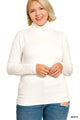 White Mock Neck Microfiber Top (REG/PLUS)