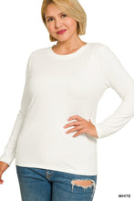 White Microfiber Long Sleeve Top (PLUS)