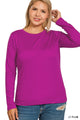 Lt Plum Microfiber Long Sleeve Top (PLUS)