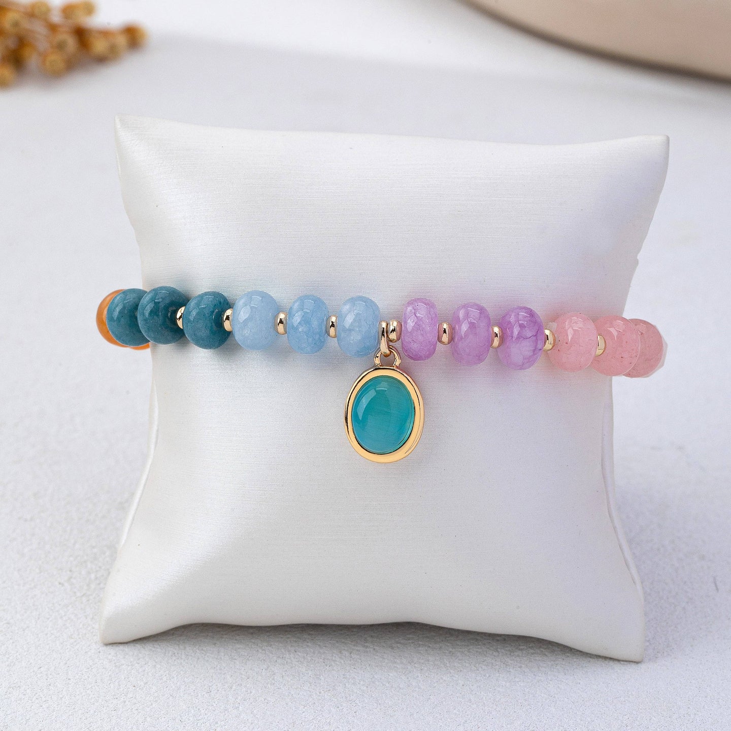 Natural Stone Cateye Stretch Bracelet