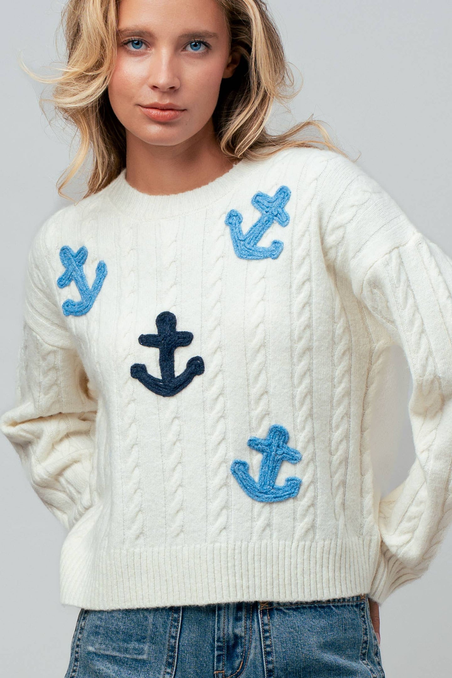 Nautical Anchor Cable Sweater (REG)
