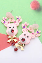 Pink Rudolph Resin Earrings