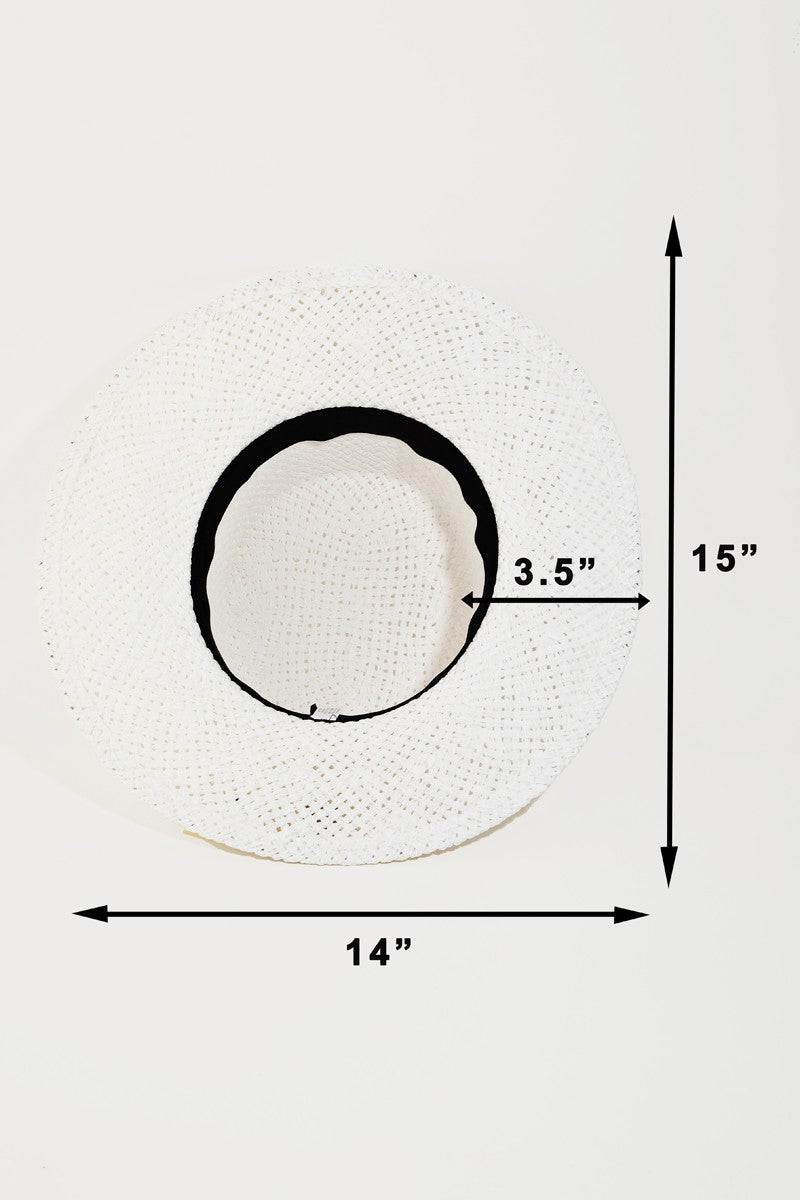 White Straw Sun Hat