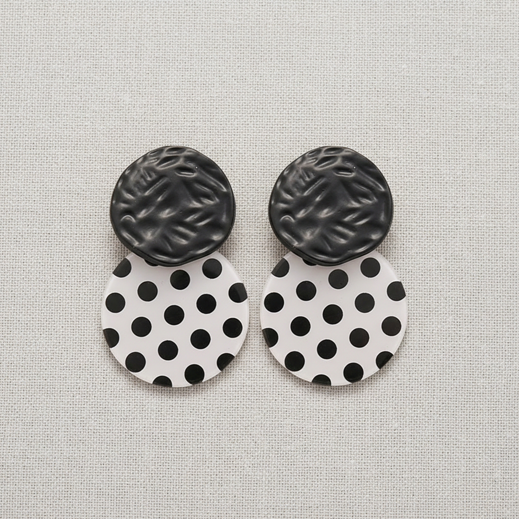 Retro Acrylic Polka Dot Earrings