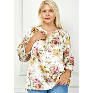 Pure Elegance Floral Top (PLUS)