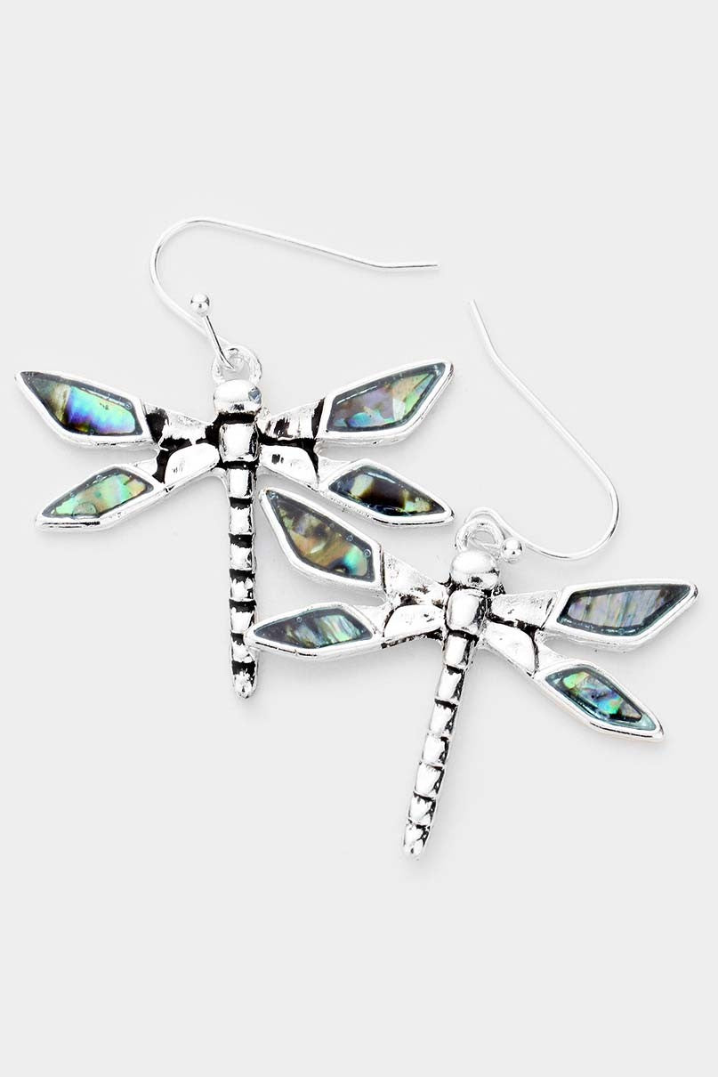 Abalone Dragonfly Earrings