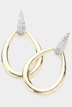 Stone and Gold Teardrop Earrings