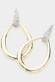 Stone and Gold Teardrop Earrings