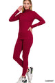 Stay Comfy Top and Legging Set in Cabernet (REG/PLUS)