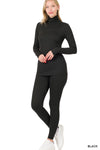 Stay Comfy Top and Legging Set in Black (REG/PLUS)