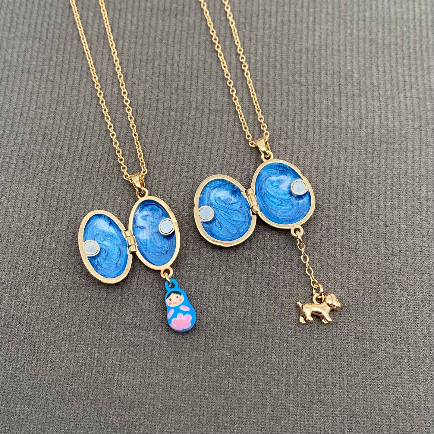 Cute Enamel Locket Necklace