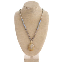 The Semi Precious Beaded Natural Stone Pendant Necklace
