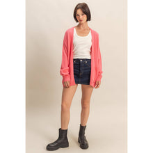 Oversized Open Cardigan in Taffy Pink (REG)