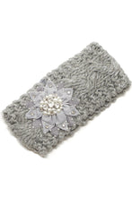 Knitted Headwrap with Bling Flower