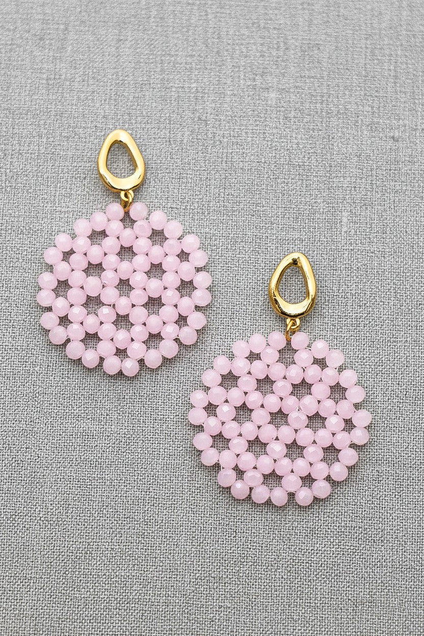 Beaded Disc Earrings