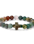 Natural Stone Cross Bracelet