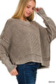 Washed Side Slit Sweater in Mocha (REG)