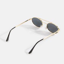 Slim Oval Double Bridge Sunglasses
