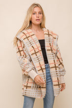 Checked Fur Oversized Hoodie Jacket (REG/PLUS)
