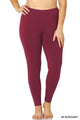 The Dark Burgundy Premium Cotton Wide Waistband Leggings
