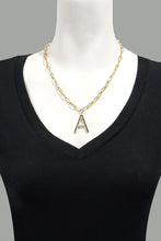 Black and Gold Initial Necklace