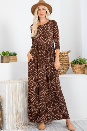 Paisley Patch Print Maxi Dress