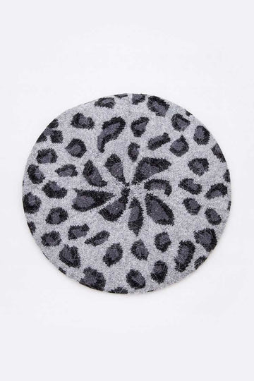 Angora Leopard Beret