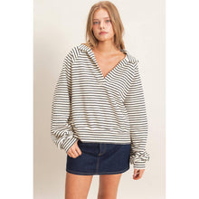 Striped Collar Sweatshirt in Cream (REG)
