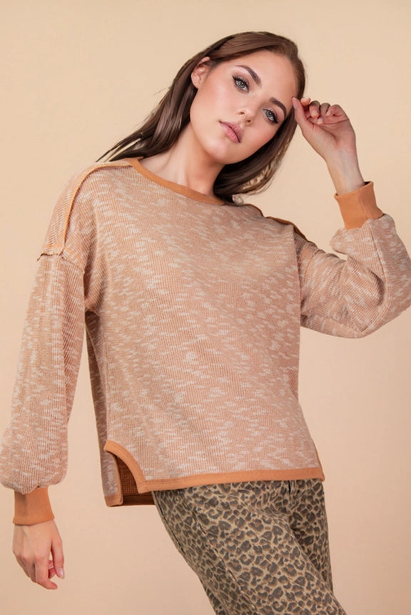 Ava Knit Top in Mocha (PLUS)