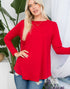 Red Buttery Basic Top