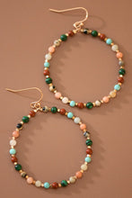 Natural Stone Circle Drop Earrings