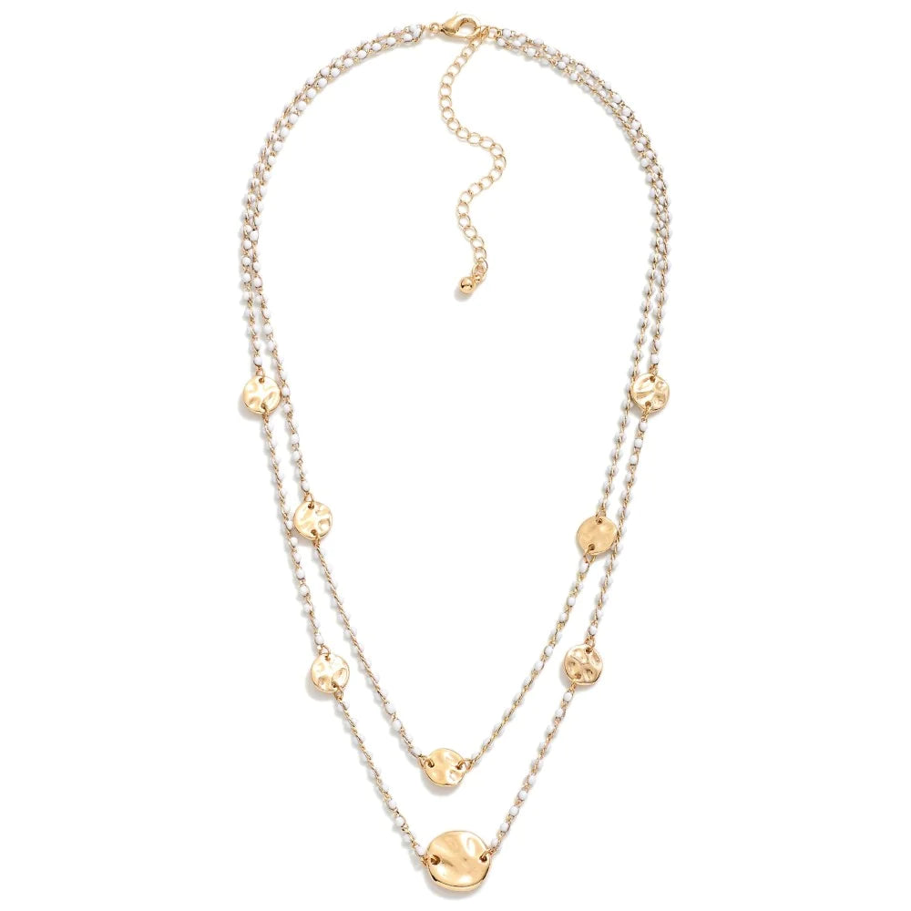 Happy Beaded Coin Necklace