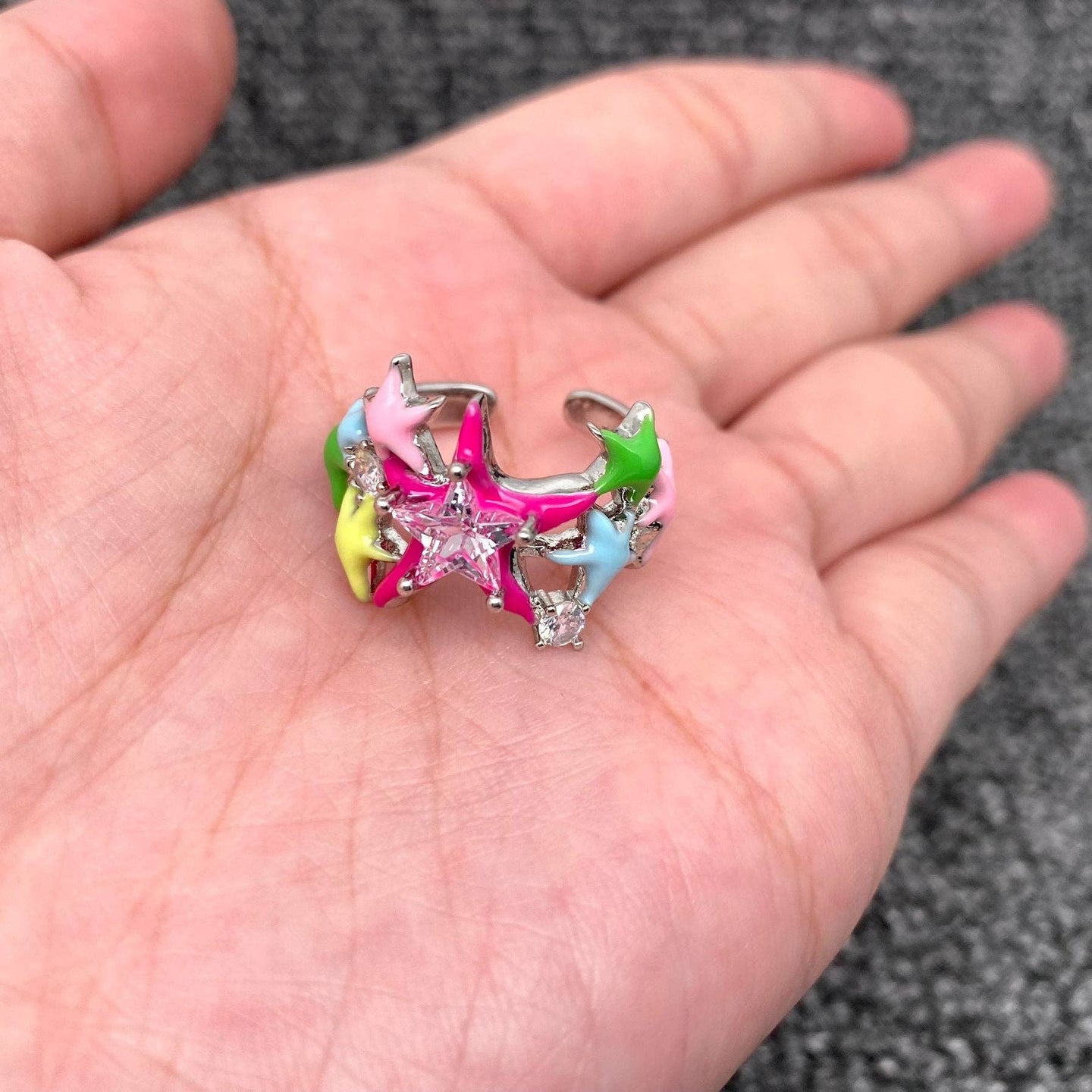 CZ Color Stars Ring