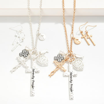 Serenity Prayer Cross Necklace