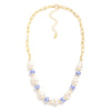 Porcelain and Pearl Paperclip Necklace