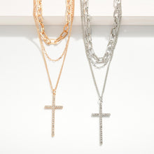 Layered Chain Cross Necklace