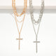 Layered Chain Cross Necklace