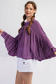 Button Front Dolman Top in Violet (REG)