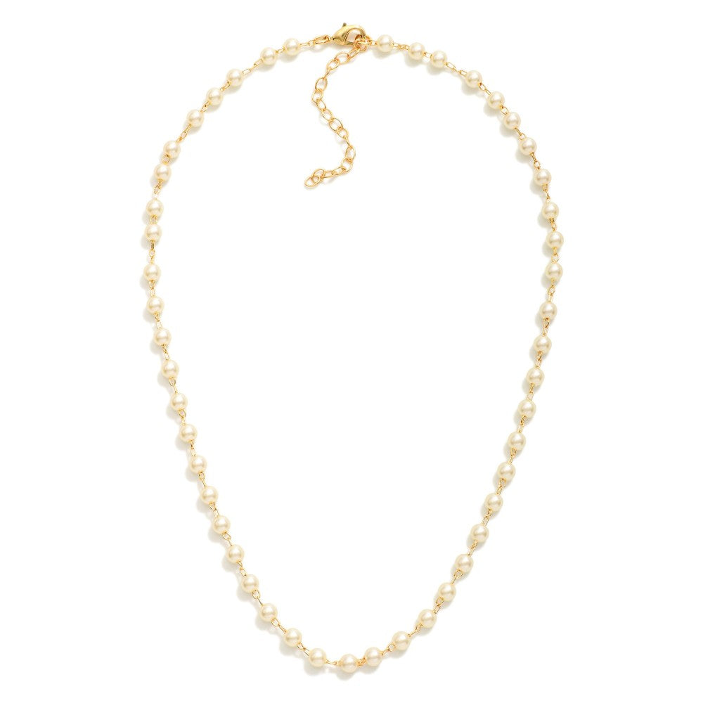 Classic Pearl Necklace 18k Gold Filled