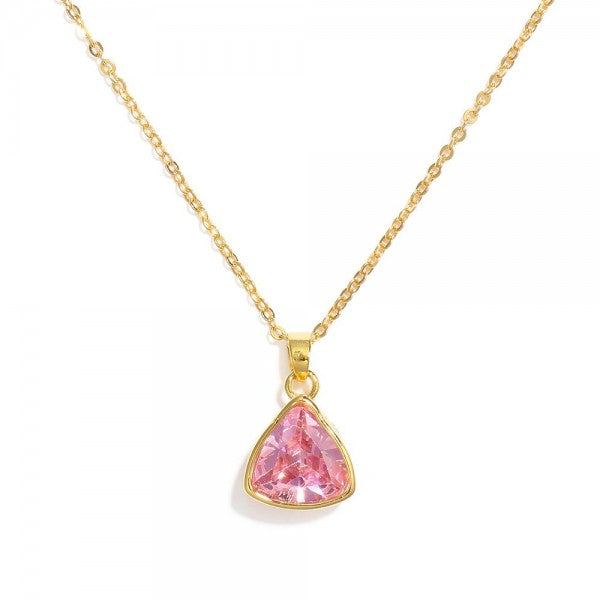 Triangle Gem Necklace