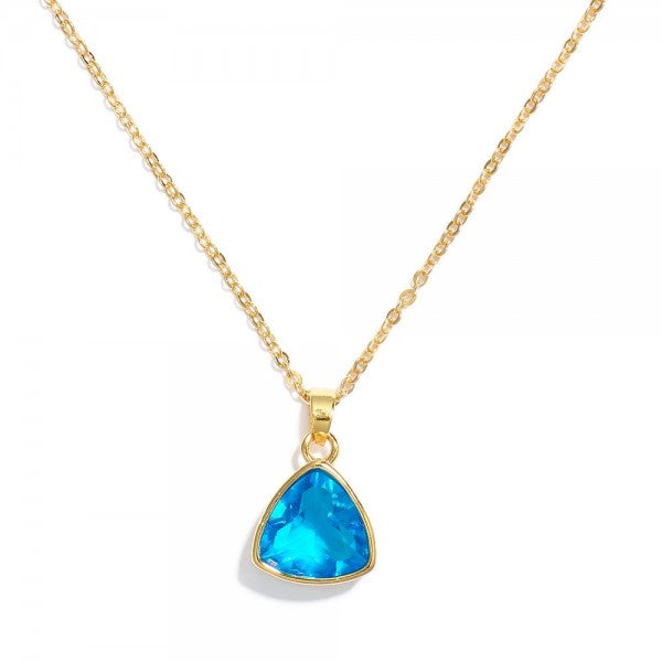 Triangle Gem Necklace